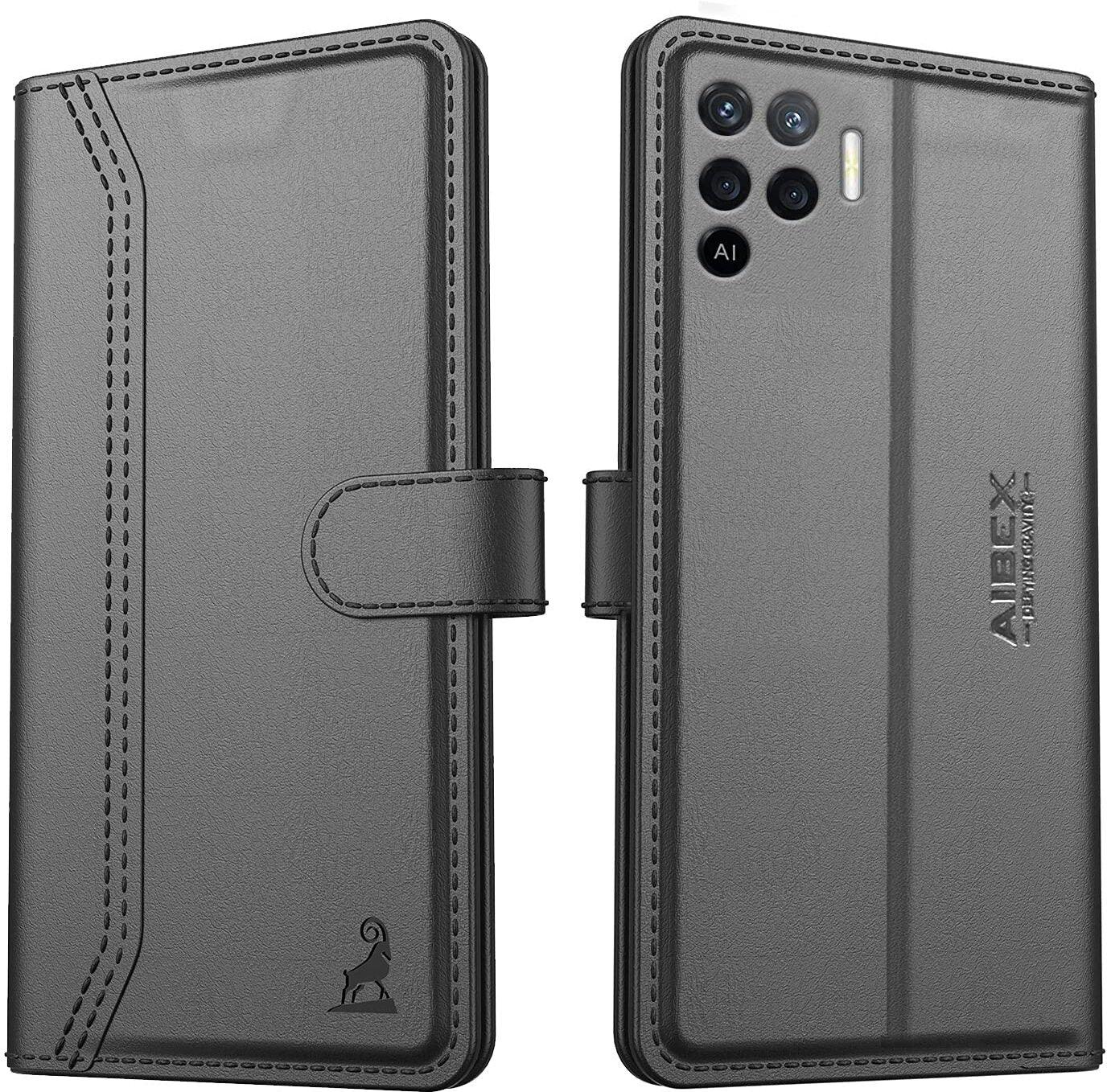Oppo F19 Pro Aibex PU Leather Flip Cover Foldable Stand & Pocket Magnetic Closure - Aibex