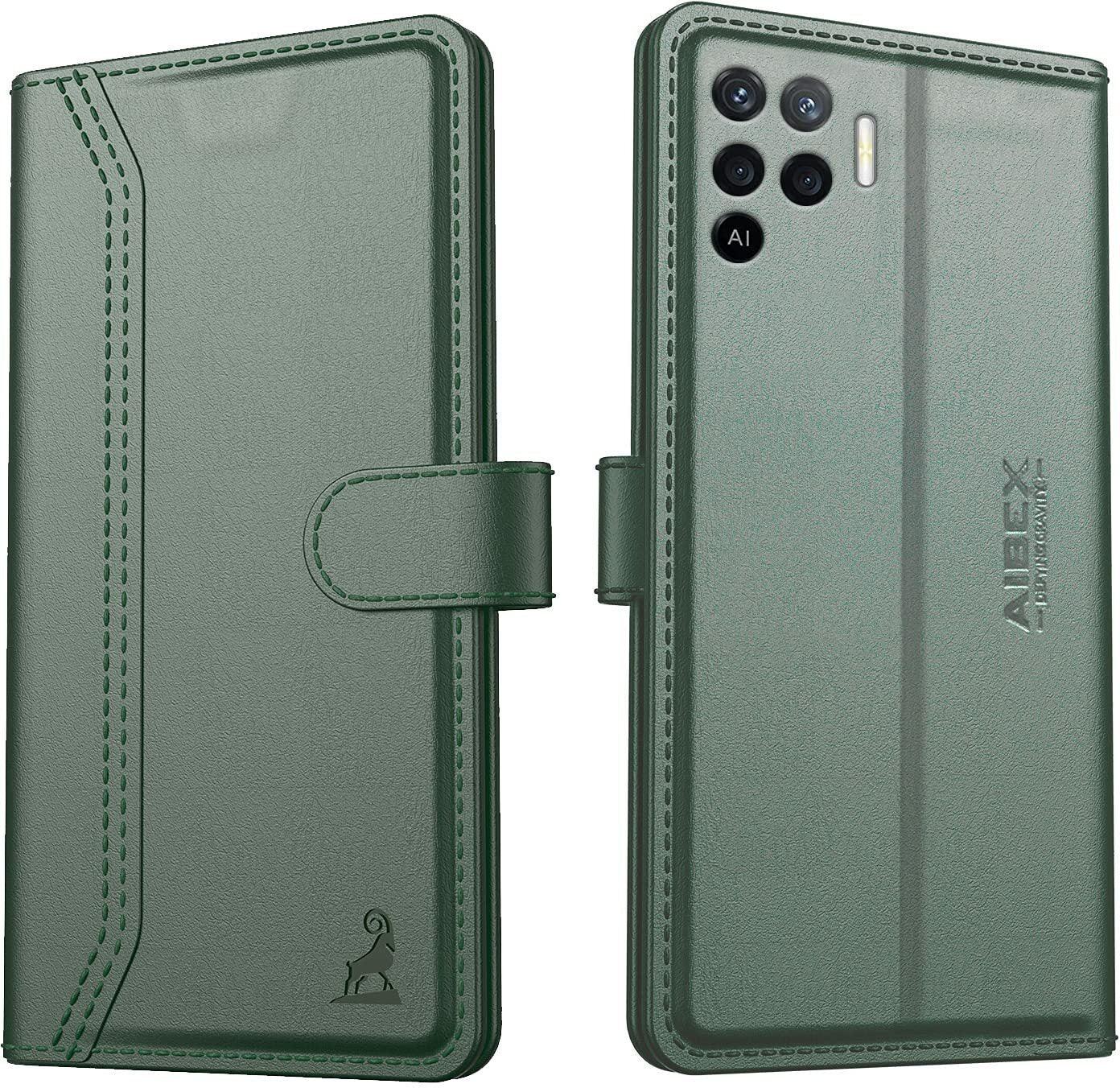 Oppo F19 Pro Aibex PU Leather Flip Cover Foldable Stand & Pocket Magnetic Closure - Aibex