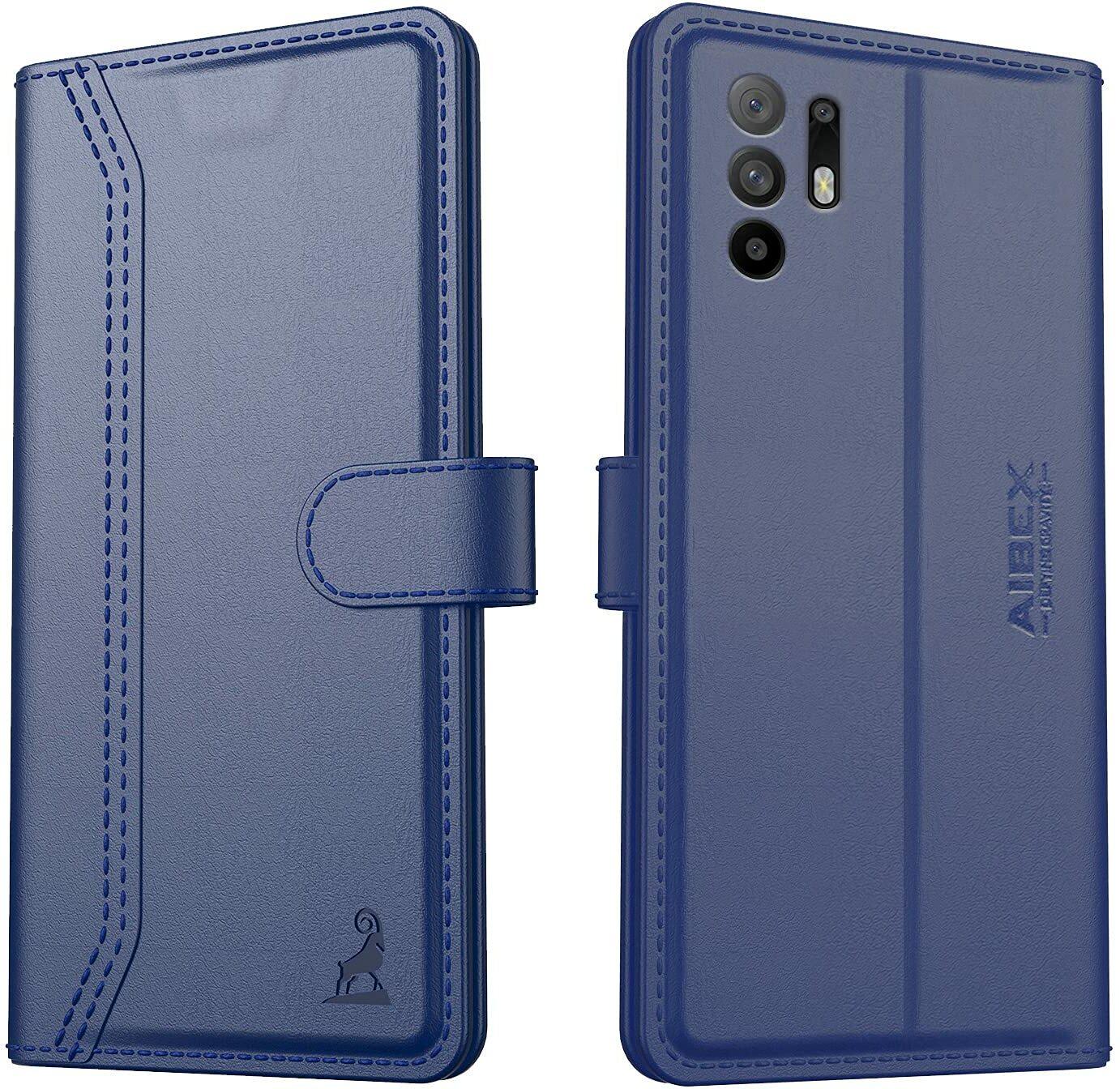 Oppo F19 Pro Plus Aibex PU Leather Flip Cover Foldable Stand & Pocket Magnetic Closure - Aibex