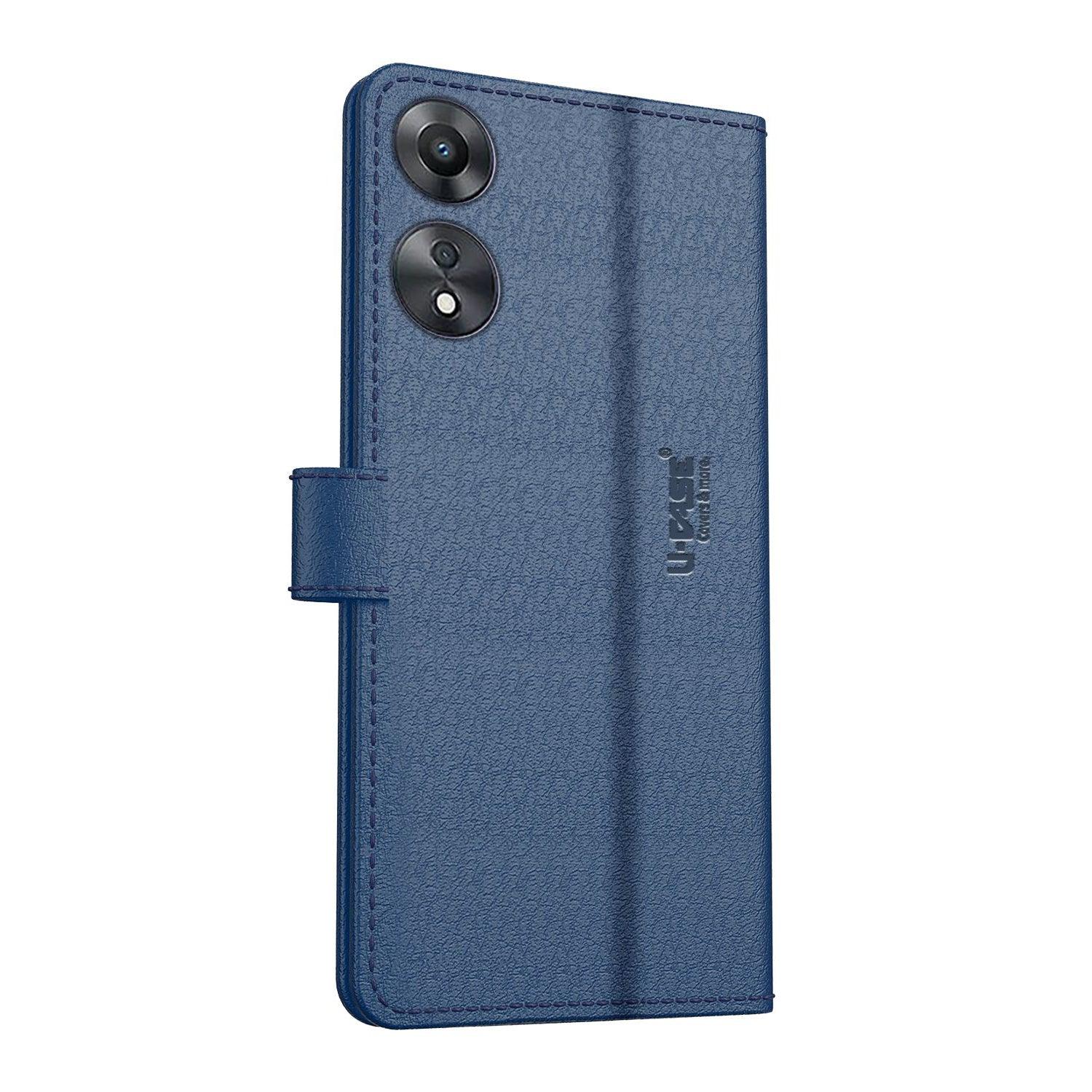 U-CASE Flip Cover for Oppo A78 5G Vegan Foldable Stand & Pocket Magnetic Closure - Aibex