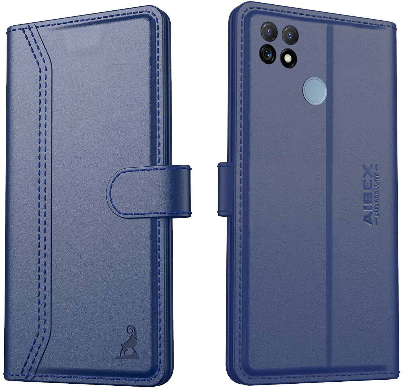 Realme C25 Aibex PU Leather Flip Cover Foldable Stand & Pocket Magnetic Closure - Aibex