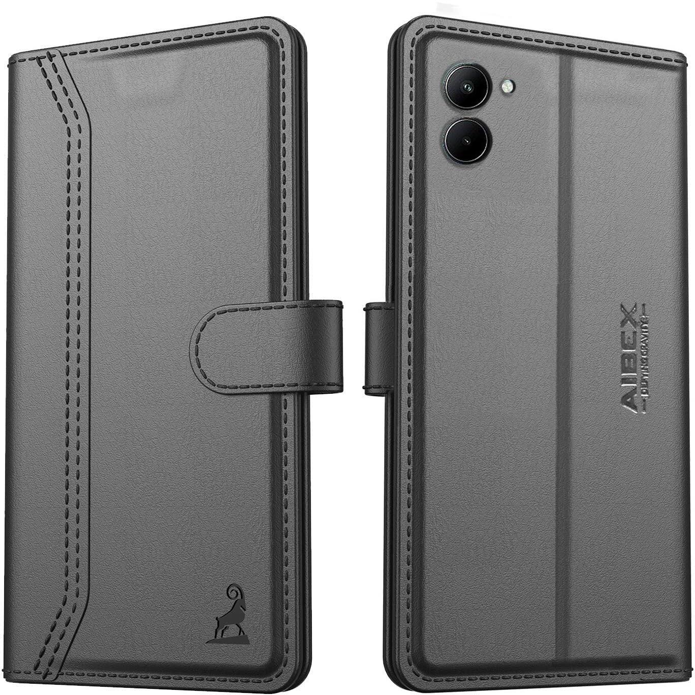 Realme C33 Aibex PU Leather Flip Cover Foldable Stand & Pocket Magnetic Closure - Aibex