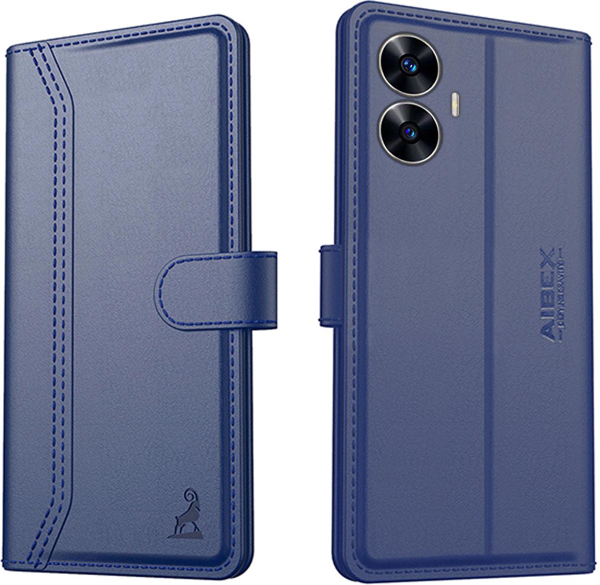 Realme C55 5G / Narzo N55 Aibex PU Leather Flip Cover Foldable Stand & Pocket Magnetic Closure - Aibex
