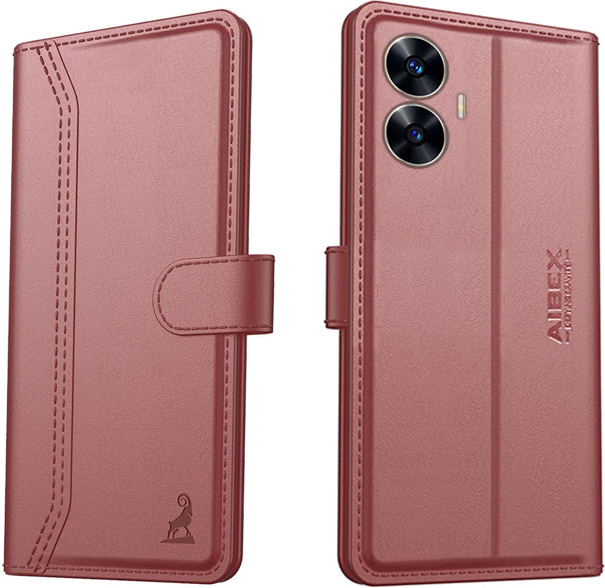 Realme C55 5G / Narzo N55 Aibex PU Leather Flip Cover Foldable Stand & Pocket Magnetic Closure - Aibex