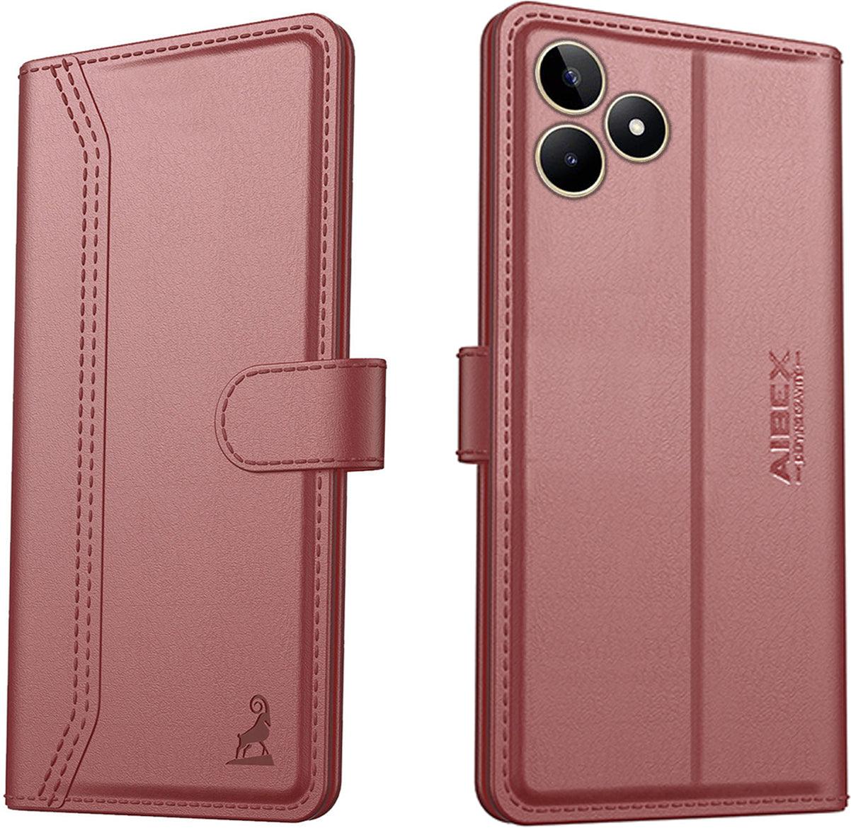 Realme Narzo N53 / Realme C51 Aibex PU Leather Flip Cover Foldable Stand & Pocket Magnetic Closure - Aibex