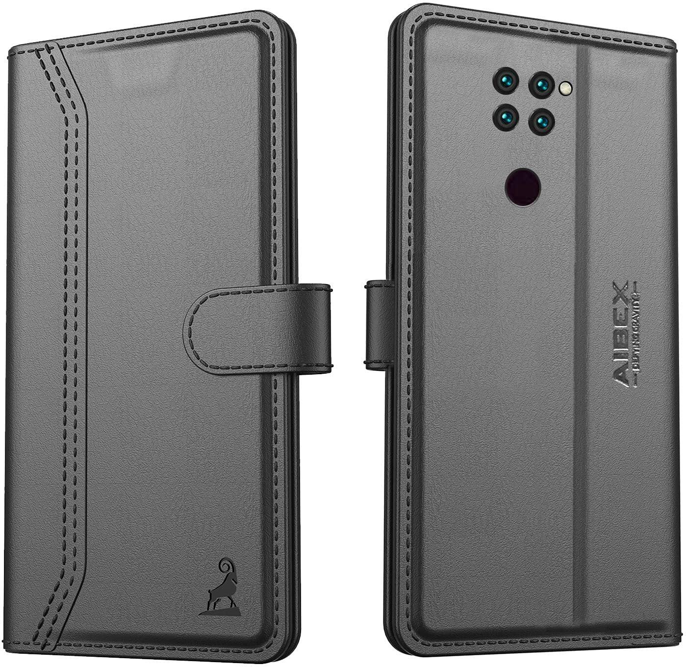 Xiaomi Redmi Note 9 Aibex PU Leather Flip Cover Foldable Stand & Pocket Magnetic Closure - Aibex