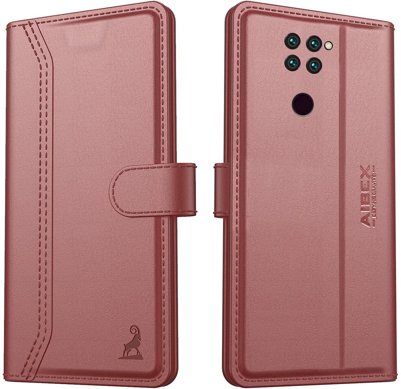 Xiaomi Redmi Note 9 Aibex PU Leather Flip Cover Foldable Stand & Pocket Magnetic Closure - Aibex