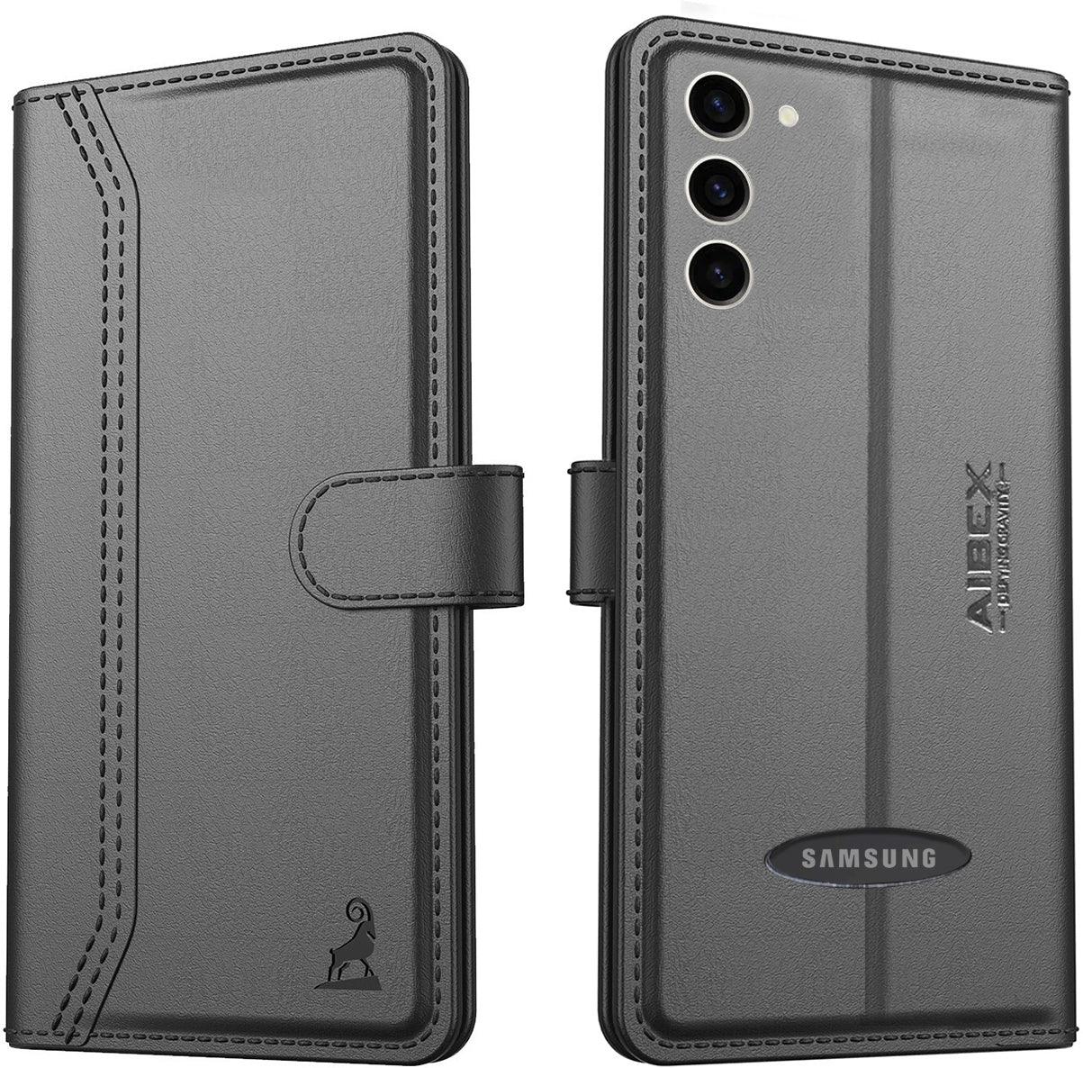 Samsung Galaxy S23 5G Aibex PU Leather Flip Cover Foldable Stand & Pocket Magnetic Closure - Aibex