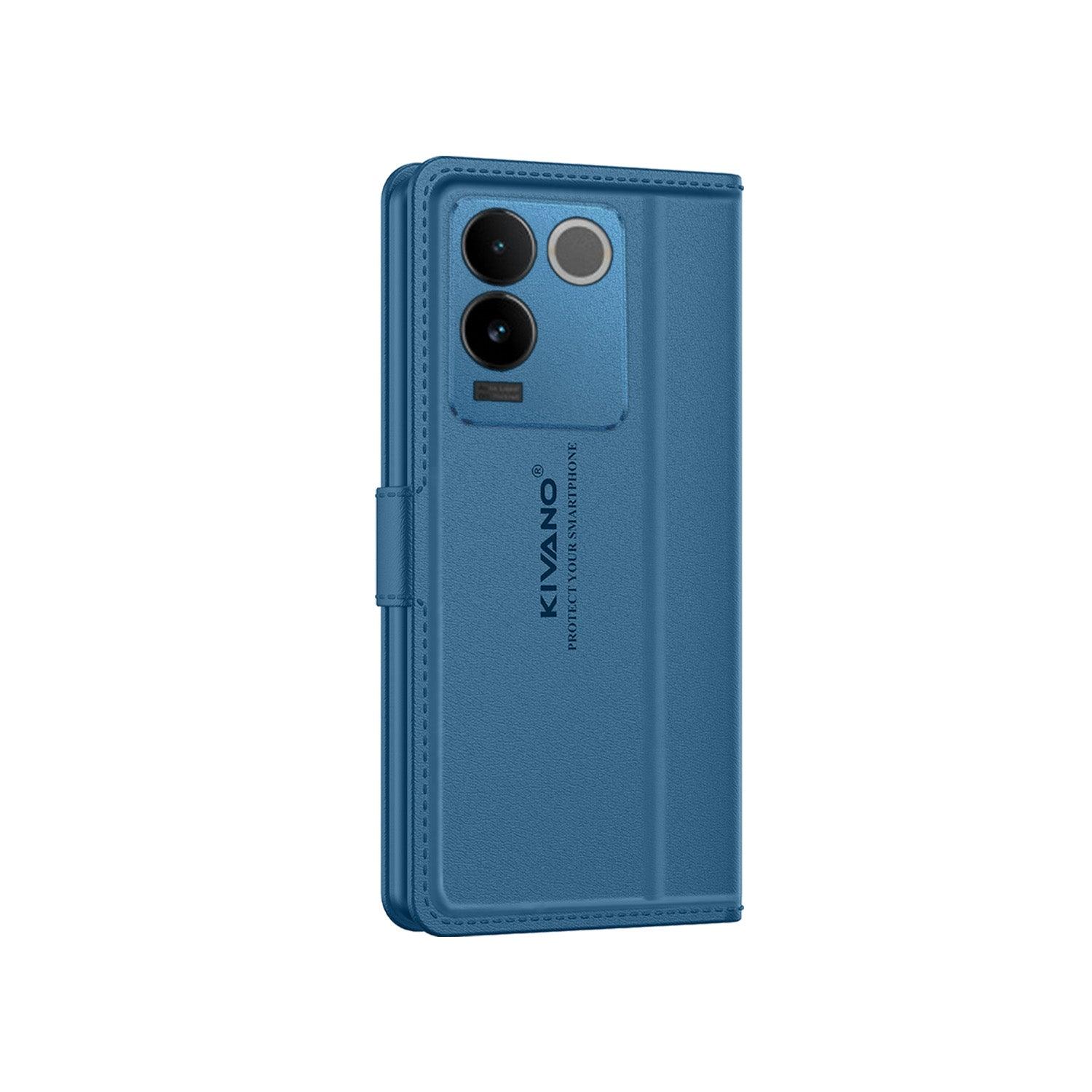 Leather Wallet Case for IQOO Z7 Pro 5G / Vivo T2 Pro 5G ?Stylish Flip Folio Cover with Card Holder, Stand -KIVANO LUXE - Aibex