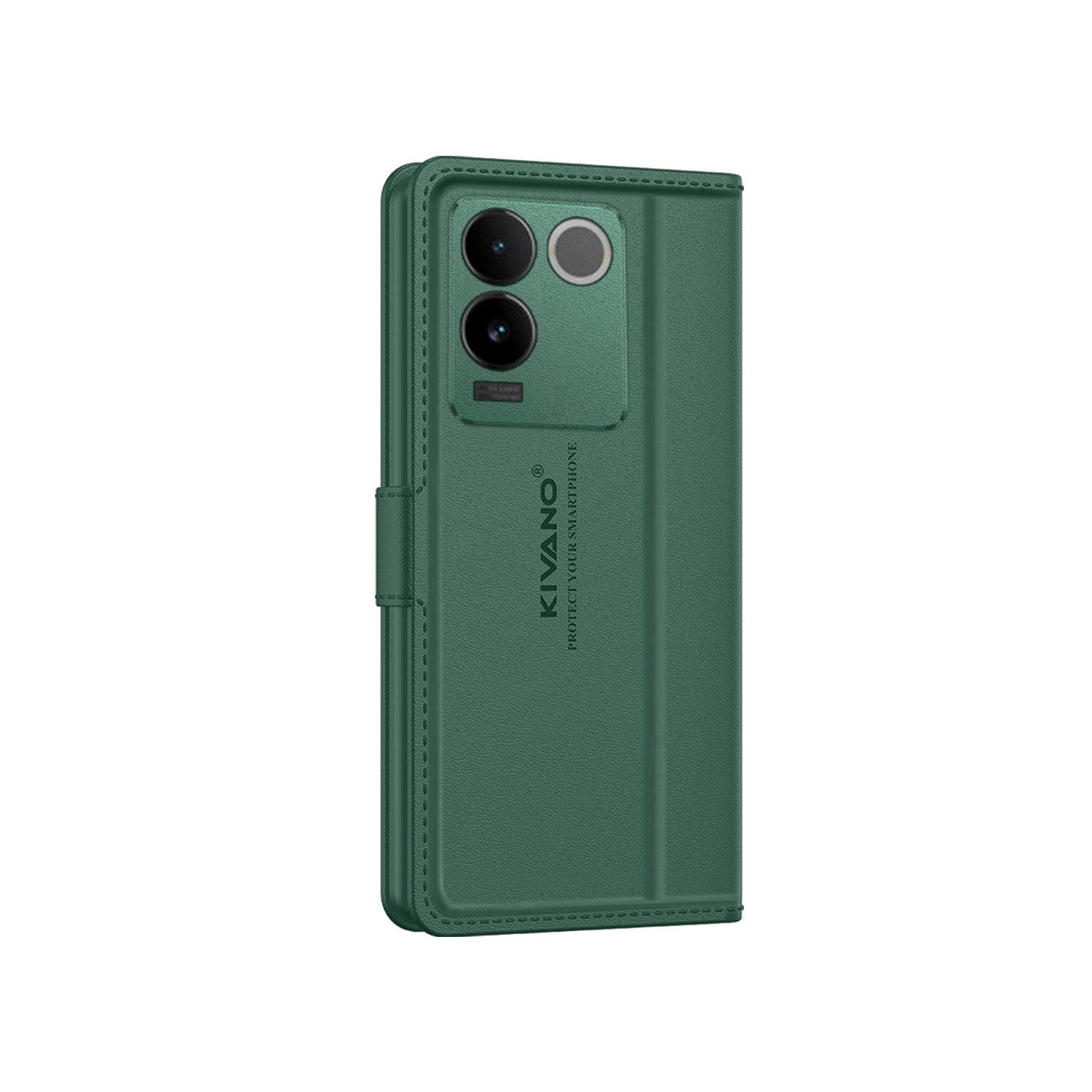Leather Wallet Case for IQOO Z7 Pro 5G / Vivo T2 Pro 5G ?Stylish Flip Folio Cover with Card Holder, Stand -KIVANO LUXE - Aibex