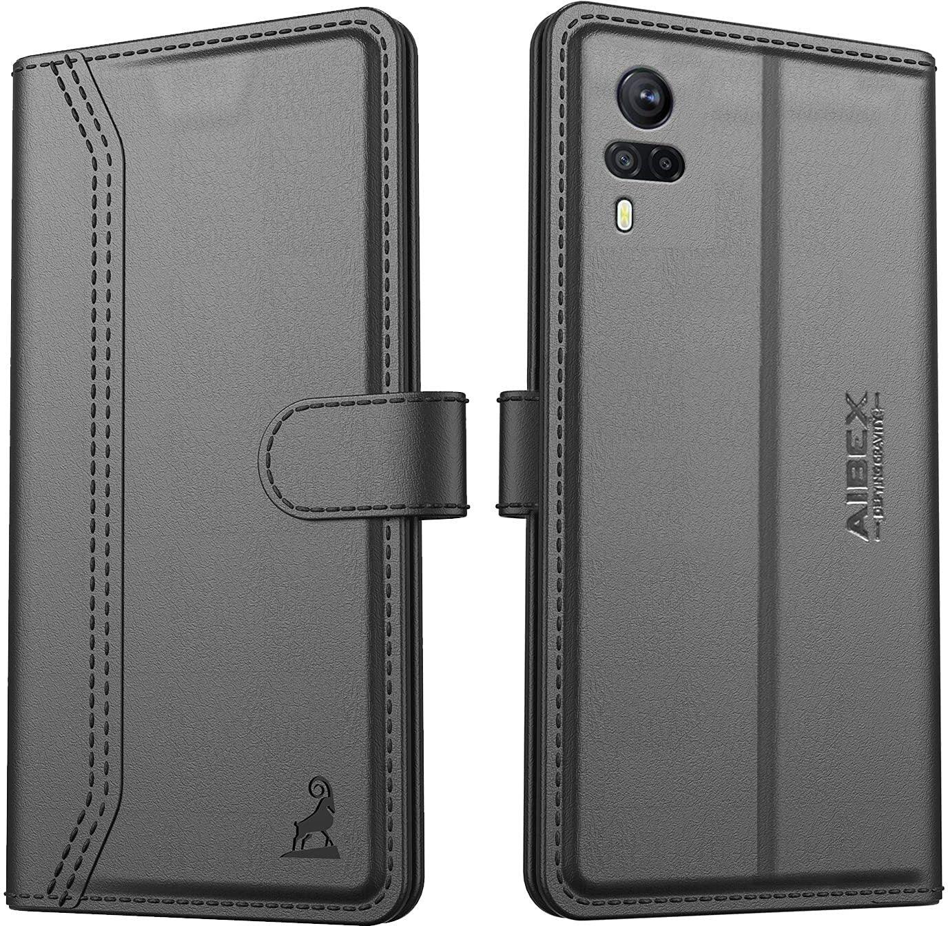 Vivo Y53s Aibex PU Leather Flip Cover Foldable Stand & Pocket Magnetic Closure - Aibex