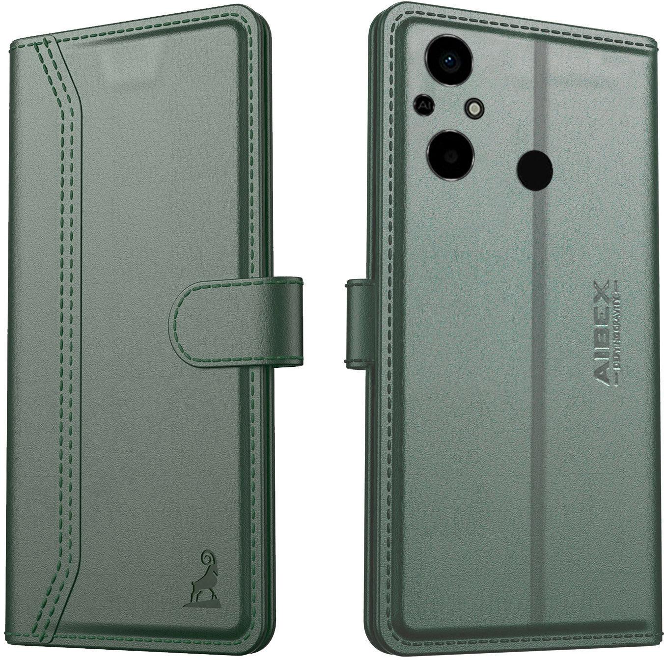 Xiaomi Poco C55 / Redmi 12C Aibex PU Leather Flip Cover Foldable Stand & Pocket Magnetic Closure - Aibex