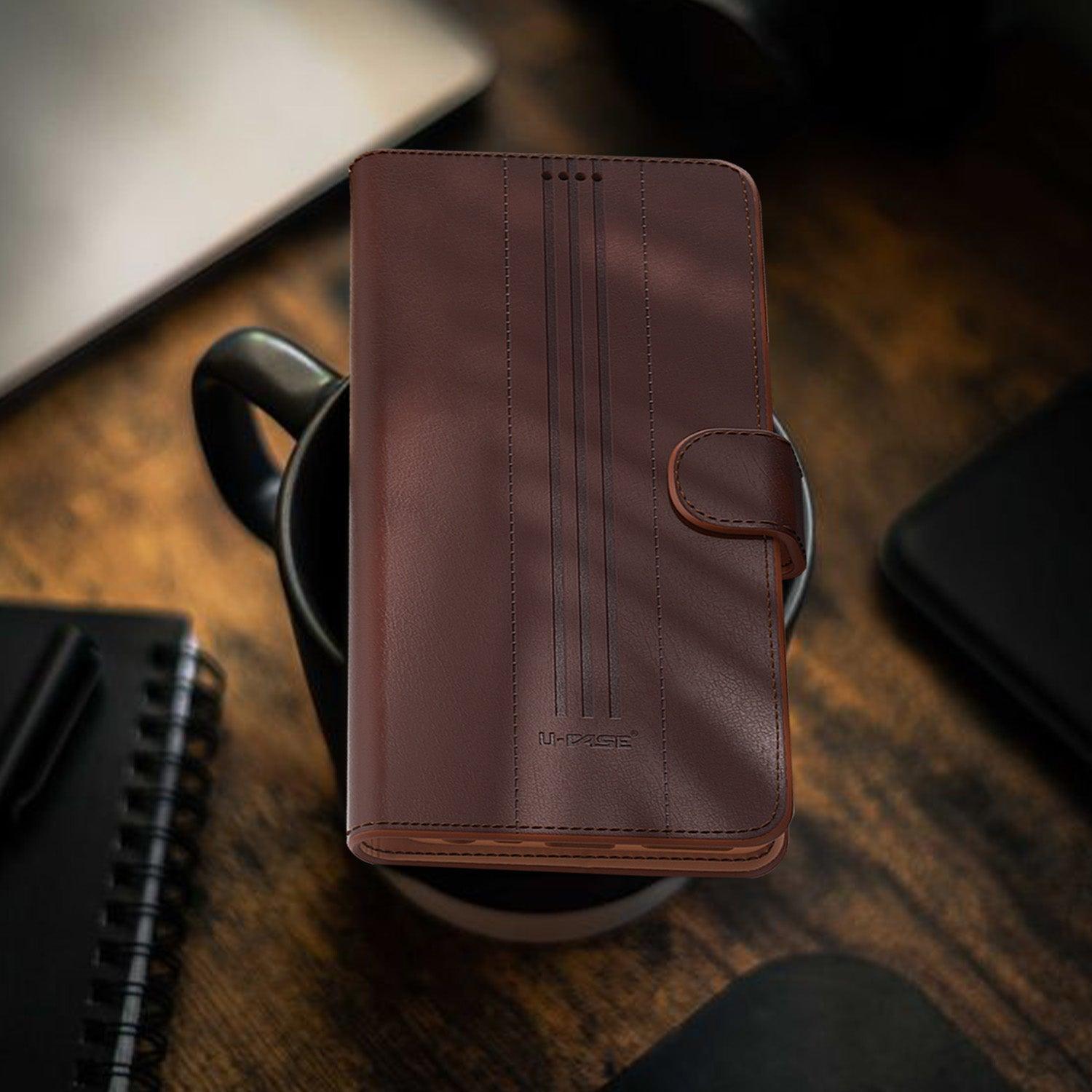 U-CASE Flip Cover for Huawei Honor 9 Lite Vegan Foldable Stand & Pocket Magnetic Closure - Aibex